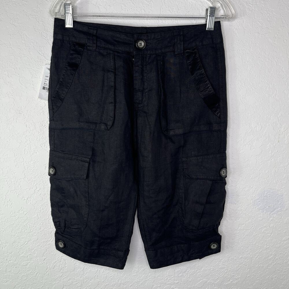 Hard Tail Forever Black Cargo Pedal Pusher Bermuda Shorts Size S NWT 100% cotton